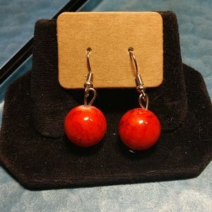 Natural Stone Lovely Red Earrings